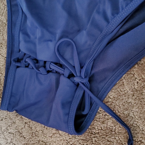 Womens Island Soul Navy Blue High Waisted Swimsuit Bottoms Size M L XL 1X 3X NWT - Picture 2 of 3